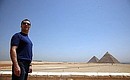 Visiting the pyramids at Giza. 