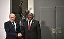 With President of South Africa Cyril Ramaphosa before the beginning of the BRICS summit.