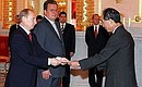 Japan\'s Ambassador to Russia, Yasuo Saito, presenting his letter of credential.