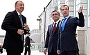 С Президентом Азербайджана Ильхамом Алиевым и Президентом армении Сержем Саргсяном (слева направо).
