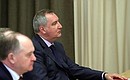 Deputy Prime Minister Dmitry Rogozin before the meeting with senior Defence Ministry officials and defence industry representatives.