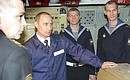 Russian Navy adopting new Gepard nuclear-powered submarine. President Putin inspecting submarine.
