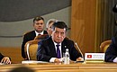 Президент Киргизской Республики Сооронбай Жээнбеков на заседании Высшего Евразийского экономического совета в расширенном составе.