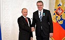 At a ceremony marking National Unity Day, Vladimir Putin presented the Pushkin Medal to General Secretary of the Austrian Association of Teachers of the Russian Language and Literature Erich Pointner.