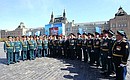 По окончании военного парада в ознаменование 68-й годовщины Победы в Великой Отечественной войне.