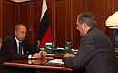 President Putin meeting with Deputy Prime Minister Boris Aleshin.