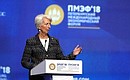IMF Managing Director Christine Lagarde at the St Petersburg International Economic Forum plenary session.