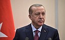 Заявления для прессы по итогам российско-турецких переговоров. Президент Турецкой Республики Реджеп Тайип Эрдоган.