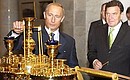 President Putin with German Chancellor Gerhard Schroeder at the Church-on-the-Blood of All the Saints that Shone in the Russian Land.