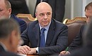 Meeting with Government members. Finance Minister Anton Siluanov.