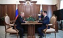 Working meeting with Aisen Nikolayev. The President signed an Executive Order appointing Aisen Nikolayev Acting Head of the Republic of Sakha (Yakutia).