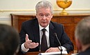 Before the State Council Presidium meeting On Measures to Improve Economic Stability and Financial Support of the Regions’ Authority. Moscow Mayor Sergei Sobyanin.