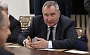 Deputy Prime Minister Dmitry Rogozin before a meeting with Government members.