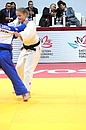At the finals of a judo tournament in Vladivostok.