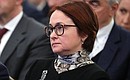 Central Bank Governor Elvira Nabiullina at a plenary session of the Russian Union of Industrialists and Entrepreneurs congress.