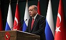 Press statements following Russian-Turkish talks. President of Turkey Recep Tayyip Erdogan.