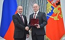 Test cosmonaut of the Gagarin Research and Test Cosmonaut Training Centre Oleg Artemyev is awarded the title of Hero of the Russian Federation and Pilot-Cosmonaut of the Russian Federation.