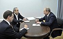Meeting with Alexandrinsky Theatre’s artistic director Valery Fokin and Culture Minister Vladimir Medinsky.