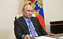 Vladimir Putin met with participants of the online social forum of the United Russia political party via videoconference.
