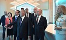 Посещение реконструированного павильона «Казахстан» на территории ВДНХ.
С первым Президентом Республики Казахстана Нурсултаном Назарбаевым.