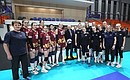 During a tour of the volleyball arena of the St Petersburg State Marine University.