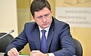 Energy Minister Alexander Novak at a meeting on developing the petrochemical industry.