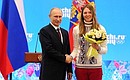 The Order for Services to the Fatherland Medal, II degree, is awarded to Olympic snowboard bronze medallist Alyona Zavarzina.