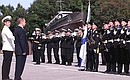 President Putin congratulating Navy sailors on Navy Day. Baltic Glory Square.