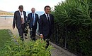 Tour of Fort de Bregancon, the official presidential residence in the south of France. With President of France Emmanuel Macron.