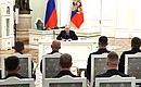 В ходе встречи с военнослужащими Министерства обороны. Фото: Михаил Терещенко, ТАСС