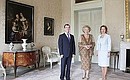 With wife Svetlana Medvedeva and Queen Beatrix of the Netherlands. 