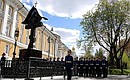 Церемония открытия памятника-креста великому князю Сергею Александровичу.