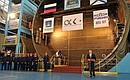 На церемонии закладки атомного подводного крейсера «Князь Владимир» на верфи завода «Севмаш».