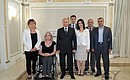 Meeting with head of the Republic of North Ossetia-Alania Taimuraz Mamsurov (second from right) and residents of the region.