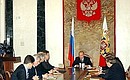 Первое заседание Совета при Президенте России по борьбе с коррупцией.