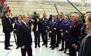 Во время беседы с работниками космодрома Восточный. Фото РИА «Новости»
