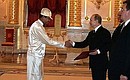 The Union of Myanmar\'s ambassador to Russia, Min Tein, gave the President a letter of credentials.