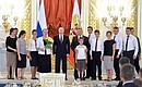 Emilia and Andrei Savin from Samara Region are awarded the Order of Parental Glory.