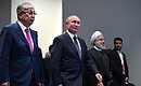 Visiting TUMO Centre for Creative Technologies. With President of Kazakhstan Kassym-Jomart Tokayev (left) and President of Iran Hassan Rouhani.