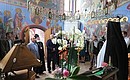 Visiting the Transfiguration of the Saviour Patriarchal Monastery on Valaam. With President of the Republic of Belarus Alexander Lukashenko.