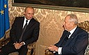 President Putin during negotiations with Italian President Carlo Azeglio Ciampi.