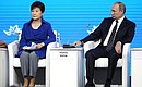 With President of the Republic of Korea Park Geun-hye at the Eastern Economic Forum plenary session. Host Photo Agency