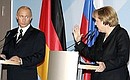 The joint press conference. With the Federal Chancellor of Germany, Angela Merkel.