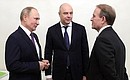 Vladimir Putin had a meeting in St Petersburg with First Deputy Prime Minister, Minister of Finance Anton Siluanov and Head of the Political Council of the Ukrainian party Opposition Platform-For Life Viktor Medvedchuk (right).