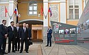 Vladimir Putin and Xi Jinping attended the presentation of an investment project already implemented – an automobile plant built in the Tula Region. With Governor of Tula Region Alexei Dyumin (left).