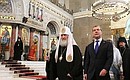 With Patriarch Kirill of Moscow and All Russia at the Naval Cathedral of Saint Nicholas in Kronstadt.