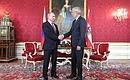 С Федеральным президентом Австрийской Республики Александром Ван дер Белленом.