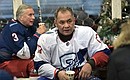 Night Hockey League friendly match. Defence Minister Sergei Shoigu.
