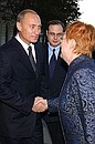 President Putin meeting with Finnish President Tarja Halonen.