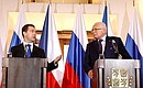Пресс-конференция по итогам российско-чешских переговоров. С Президентом Чехии Вацлавом Клаусом.